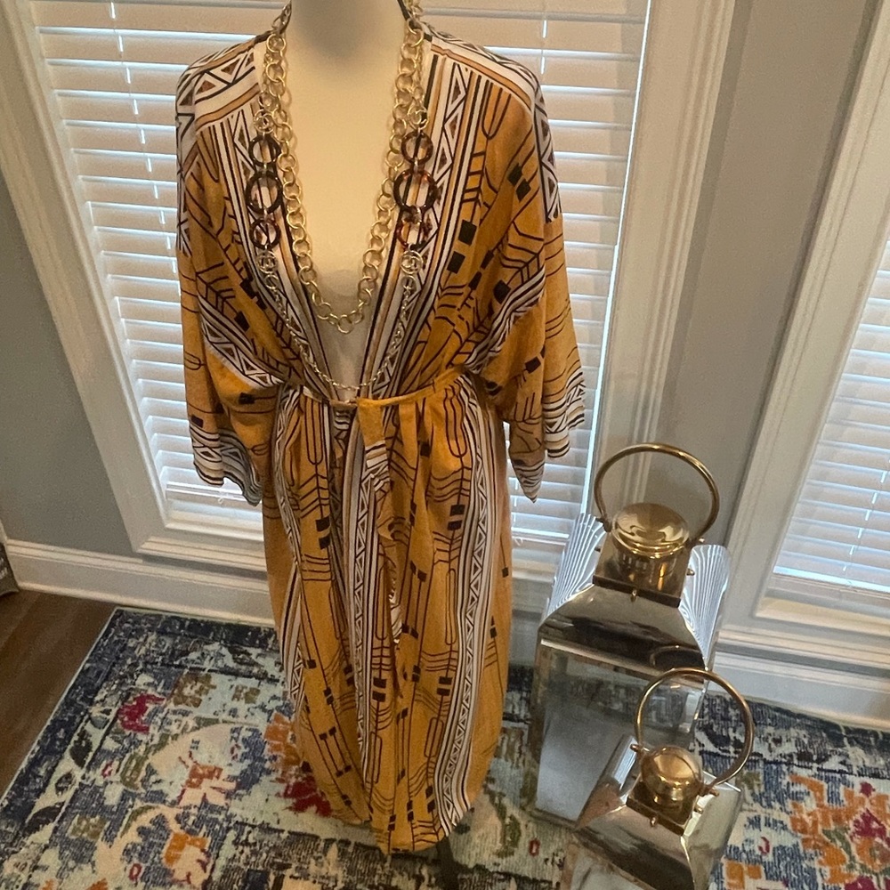 Bohemian Elegant self belted  Kimono/Dress tunic - Picture 10 of 16